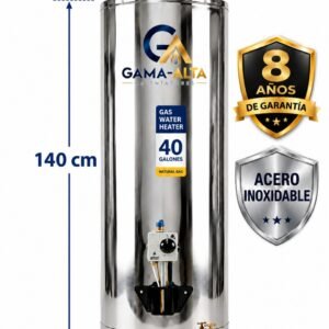 Calentador De Alta Recuperación 40 Galones En Acero inoxidable A Gas Propano o Gas Natural