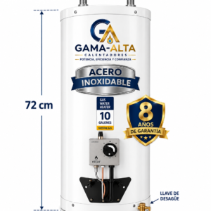 Calentador De 10 galones a Gas acero inoxidable