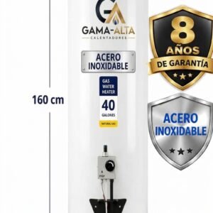 Calentador De Agua de 40 Galones a Gas Propano o Gas Natural En Acero inoxidable