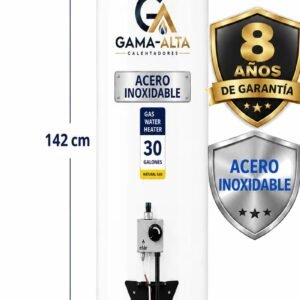 Calentador 30 Galones en Acero inoxidable A Gas Propano o Gas Natural
