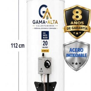 Calentador de Acumulación a gas 20 galones A Gas Propano o Gas Natural tanque en acero inoxidable