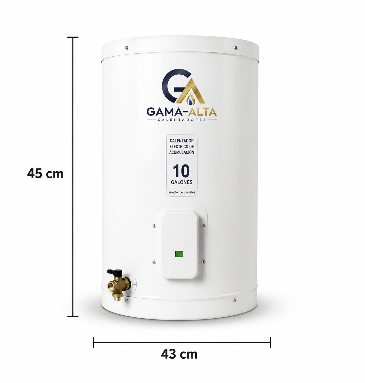 calentador de acumulación eléctrico galvanizado de 10 galones Gama Alta